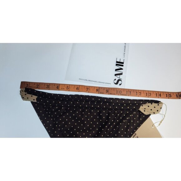 SAME Los Angeles Bottom Swim Womens Mid Rise Polka Dot Large Black/white - Picture 4 of 5